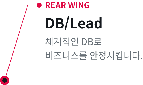 REAR WING : DB/Lead - 체계적인 DB로 비즈니스를 안정시킵니다.